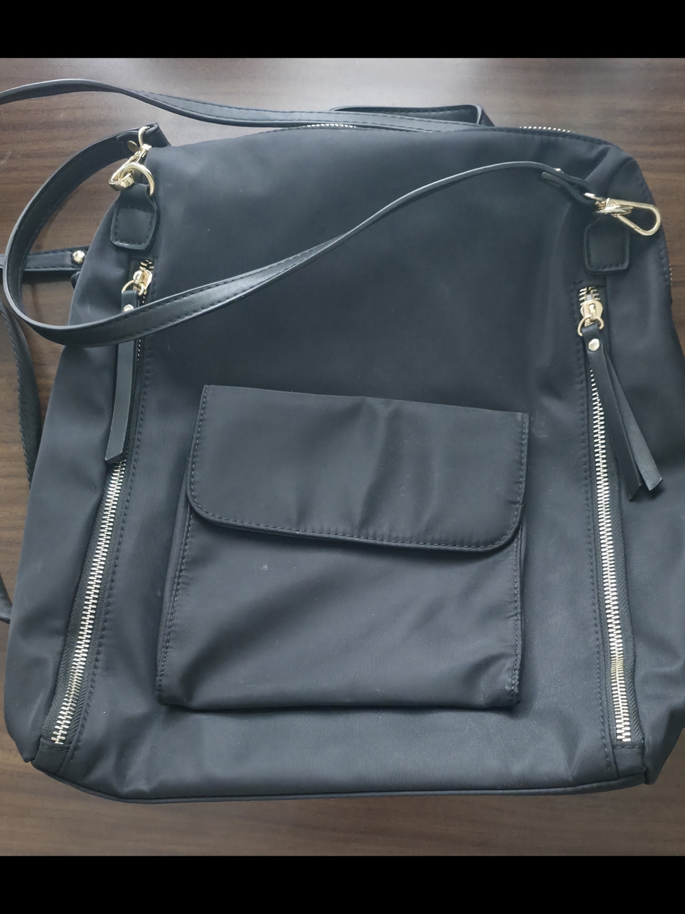 Black Women's Backpack Bag with Front Pocket